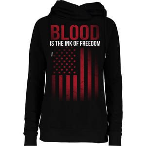 Blood The Ink of Freedom Womens Funnel Neck Pullover Hood