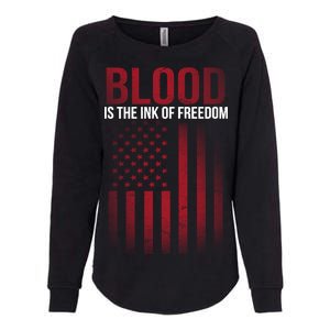 Blood The Ink of Freedom Womens California Wash Sweatshirt