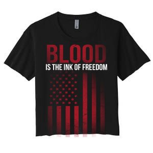 Blood The Ink of Freedom Women's Crop Top Tee