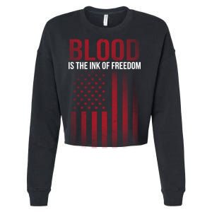 Blood The Ink of Freedom Cropped Pullover Crew