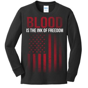 Blood The Ink of Freedom Kids Long Sleeve Shirt