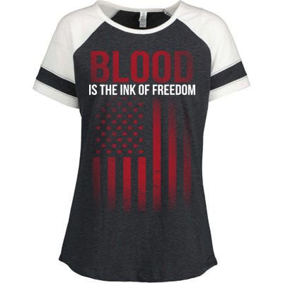 Blood The Ink of Freedom Enza Ladies Jersey Colorblock Tee