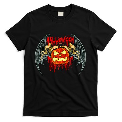 Bloody Bat Pumpkin Halloween T-Shirt