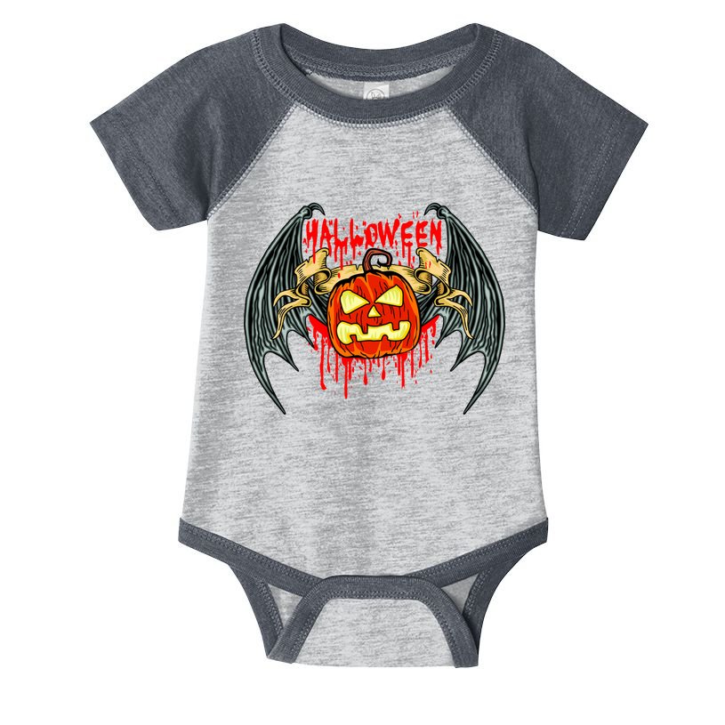 Bloody Bat Pumpkin Halloween Infant Baby Jersey Bodysuit