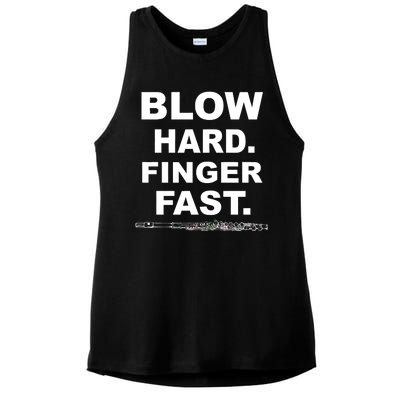 Blow Hard Finger Fast Flute Ladies PosiCharge Tri-Blend Wicking Tank