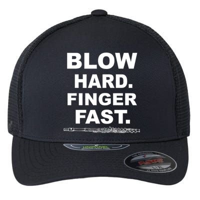 Blow Hard Finger Fast Flute Flexfit Unipanel Trucker Cap