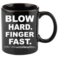 Blow Hard Finger Fast Flute 11oz C Handle Ceramic Mug