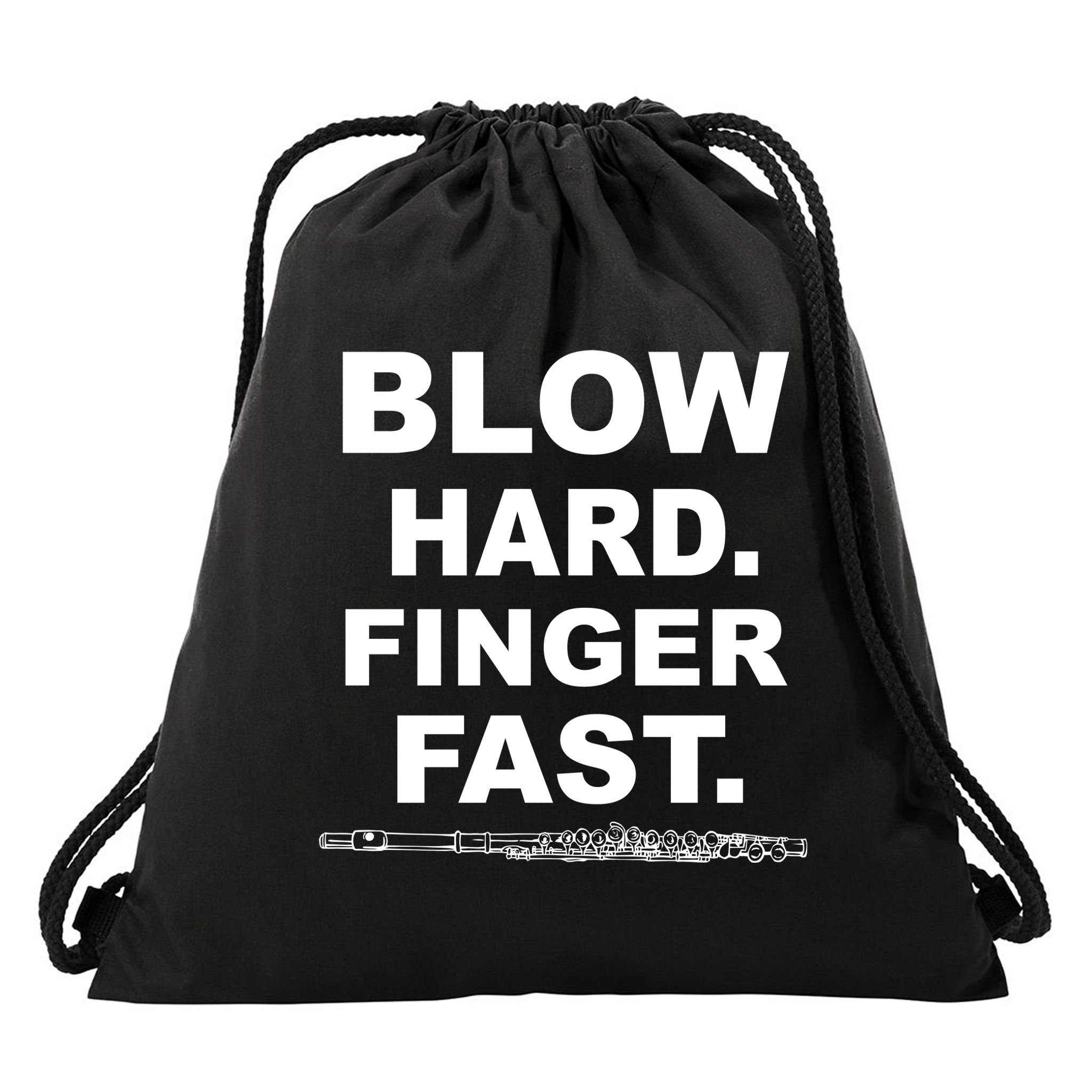 Blow Hard Finger Fast Flute Drawstring Bag