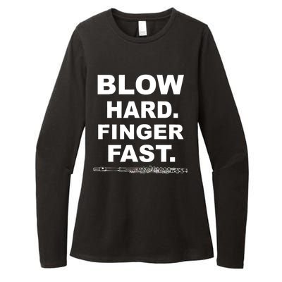 Blow Hard Finger Fast Flute Womens CVC Long Sleeve Shirt