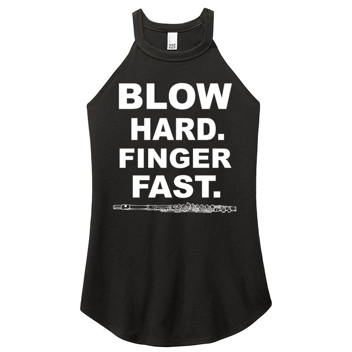 Blow Hard Finger Fast Flute Women's Perfect Tri Rocker Tank