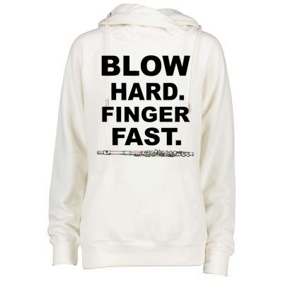 Blow Hard Finger Fast Flute Womens Funnel Neck Pullover Hood