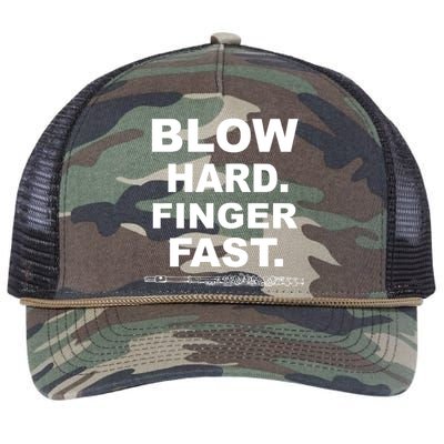 Blow Hard Finger Fast Flute Retro Rope Trucker Hat Cap