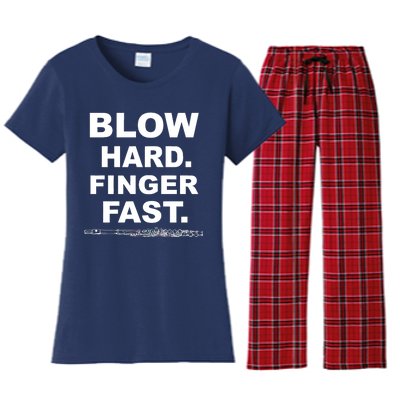 Blow Hard Finger Fast Flute Women's Flannel Pajama Set