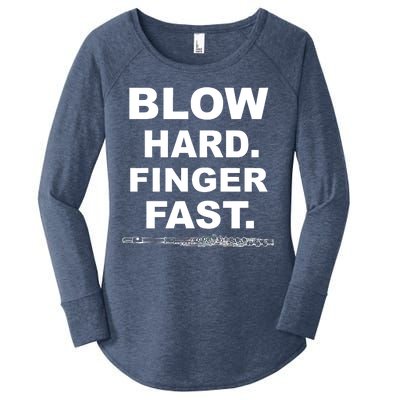 Blow Hard Finger Fast Flute Women's Perfect Tri Tunic Long Sleeve Shirt