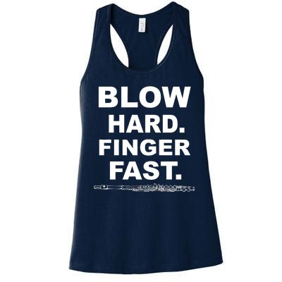 Blow Hard Finger Fast Flute Women's Racerback Tank