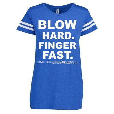 Blow Hard Finger Fast Flute Enza Ladies Jersey Football T-Shirt