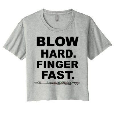 Blow Hard Finger Fast Flute Women's Crop Top Tee