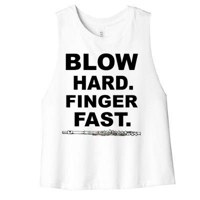 Blow Hard Finger Fast Flute Women's Racerback Cropped Tank