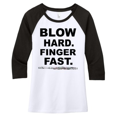 Blow Hard Finger Fast Flute Women's Tri-Blend 3/4-Sleeve Raglan Shirt