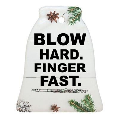 Blow Hard Finger Fast Flute Ceramic Bell Ornament