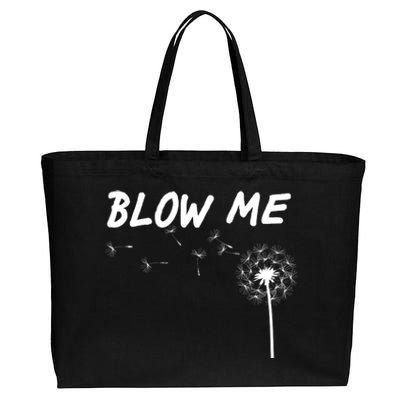 Blow Me Dandelion Cotton Canvas Jumbo Tote