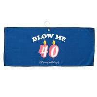 Blow Me It's My 40th Birthday Large Microfiber Waffle Golf Towel