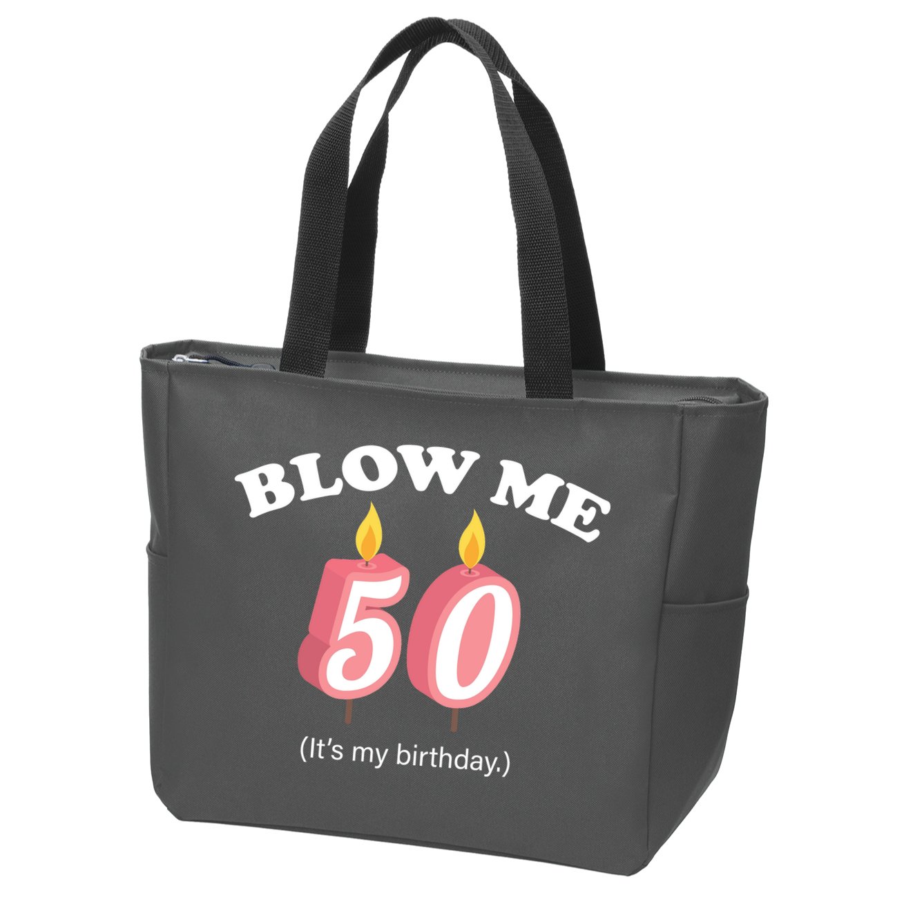 Blow Me It's My 50th Birthday Zip Tote Bag