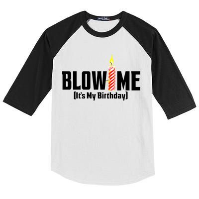 Blow Me It's My Birthday Kids Colorblock Raglan Jersey