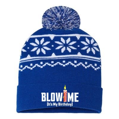 Blow Me It's My Birthday USA-Made Snowflake Beanie