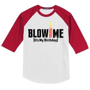 Blow Me It's My Birthday Kids Colorblock Raglan Jersey