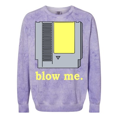 Blow Me Retro Video Game Colorblast Crewneck Sweatshirt