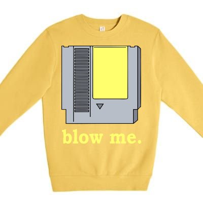 Blow Me Retro Video Game Premium Crewneck Sweatshirt