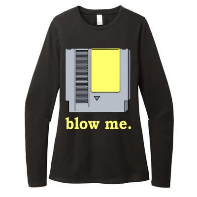 Blow Me Retro Video Game Womens CVC Long Sleeve Shirt