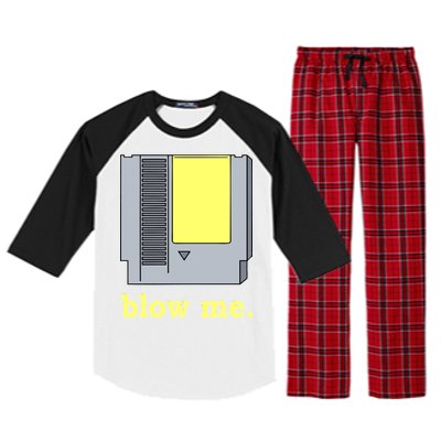 Blow Me Retro Video Game Raglan Sleeve Pajama Set