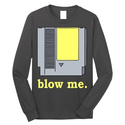 Blow Me Retro Video Game Long Sleeve Shirt