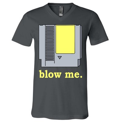 Blow Me Retro Video Game V-Neck T-Shirt