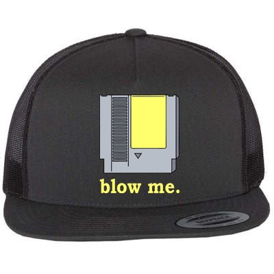 Blow Me Retro Video Game Flat Bill Trucker Hat