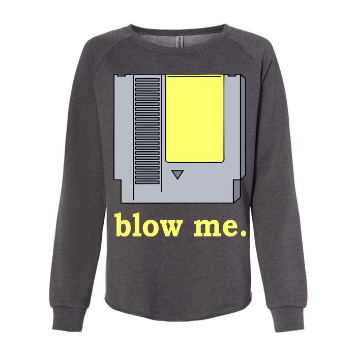 Blow Me Retro Video Game Womens California Wash Sweatshirt