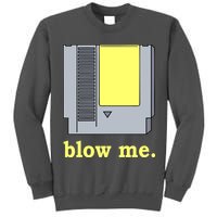 Blow Me Retro Video Game Tall Sweatshirt