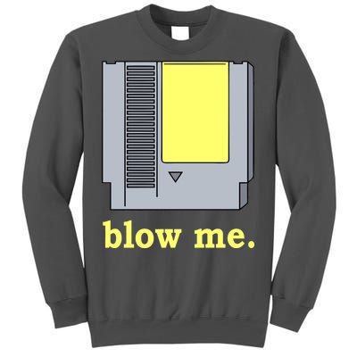 Blow Me Retro Video Game Tall Sweatshirt