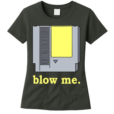 Blow Me Retro Video Game Womens T-Shirt