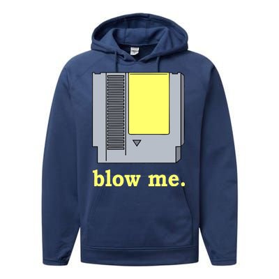 Blow Me Retro Video Game Performance Fleece Hoodie