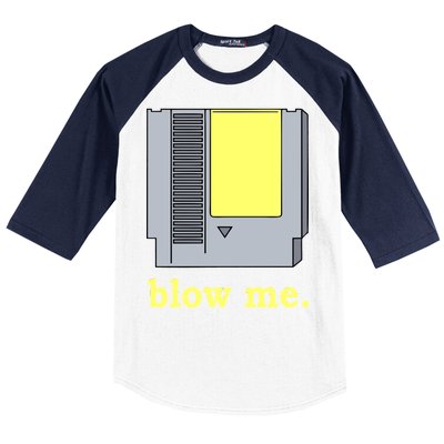 Blow Me Retro Video Game Baseball Sleeve Shirt