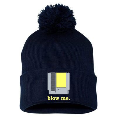 Blow Me Retro Video Game Pom Pom 12in Knit Beanie