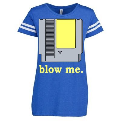 Blow Me Retro Video Game Enza Ladies Jersey Football T-Shirt