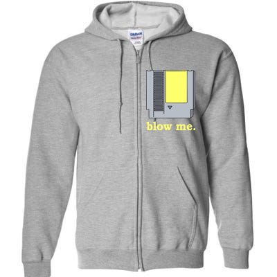 Blow Me Retro Video Game Full Zip Hoodie