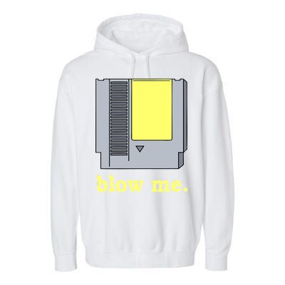 Blow Me Retro Video Game Garment-Dyed Fleece Hoodie