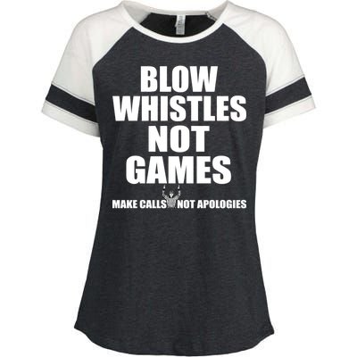 Blow Whistles Not Games Enza Ladies Jersey Colorblock Tee