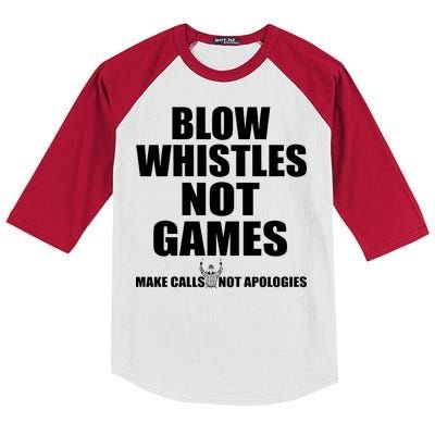 Blow Whistles Not Games Kids Colorblock Raglan Jersey