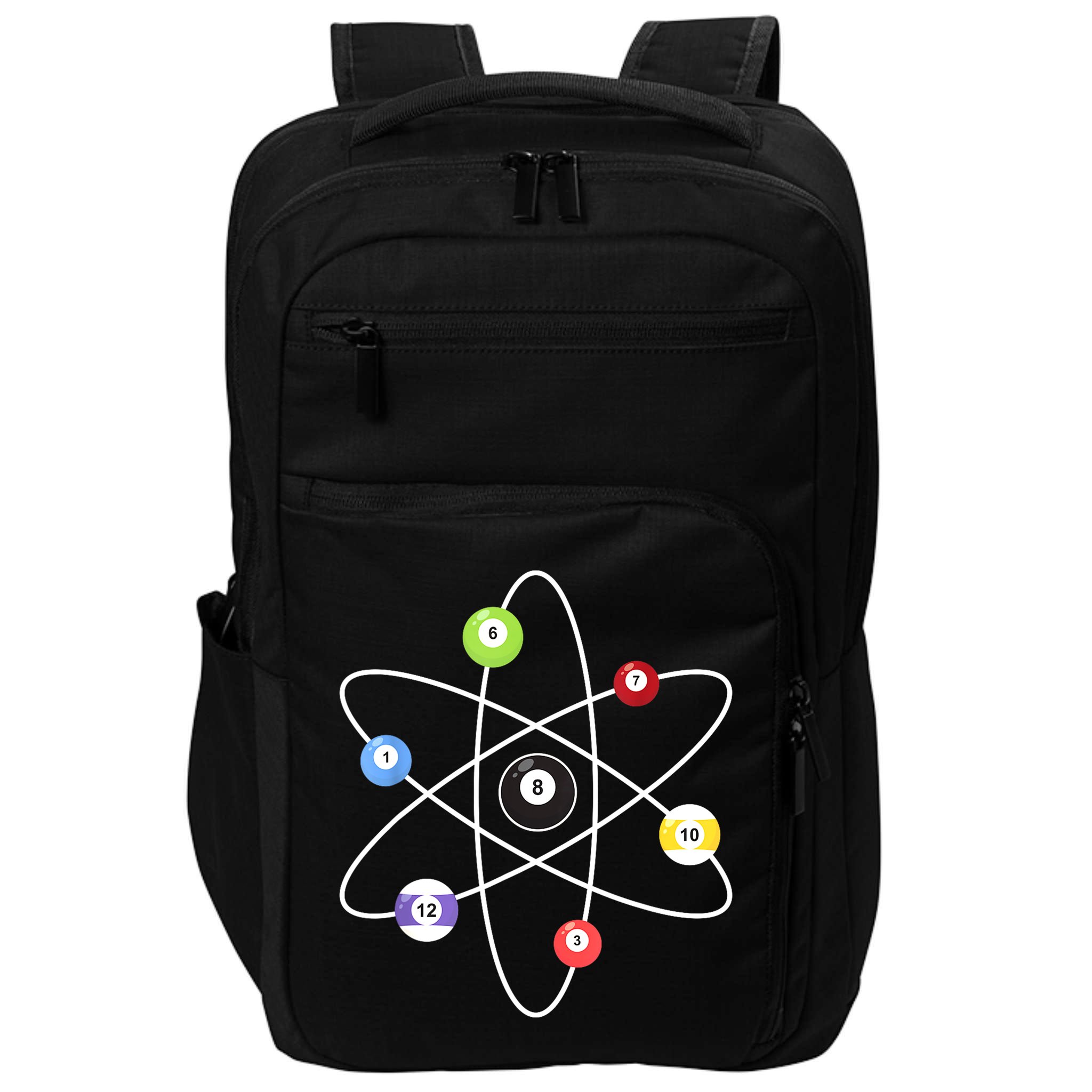 Billiard Lover Pool Player Game Sports Gift Cue Ball Atoms Impact Tech Backpack